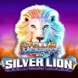 Stellar Jackpots with Silver Lion logo – Jackpots by Lightning Box Game at Golden Panda Casino